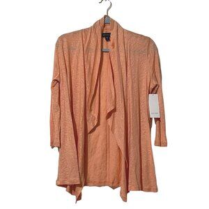 Karen Kane Tropicali 3/4 Sleeve Peach Linen Cardigan Size S New With Tags